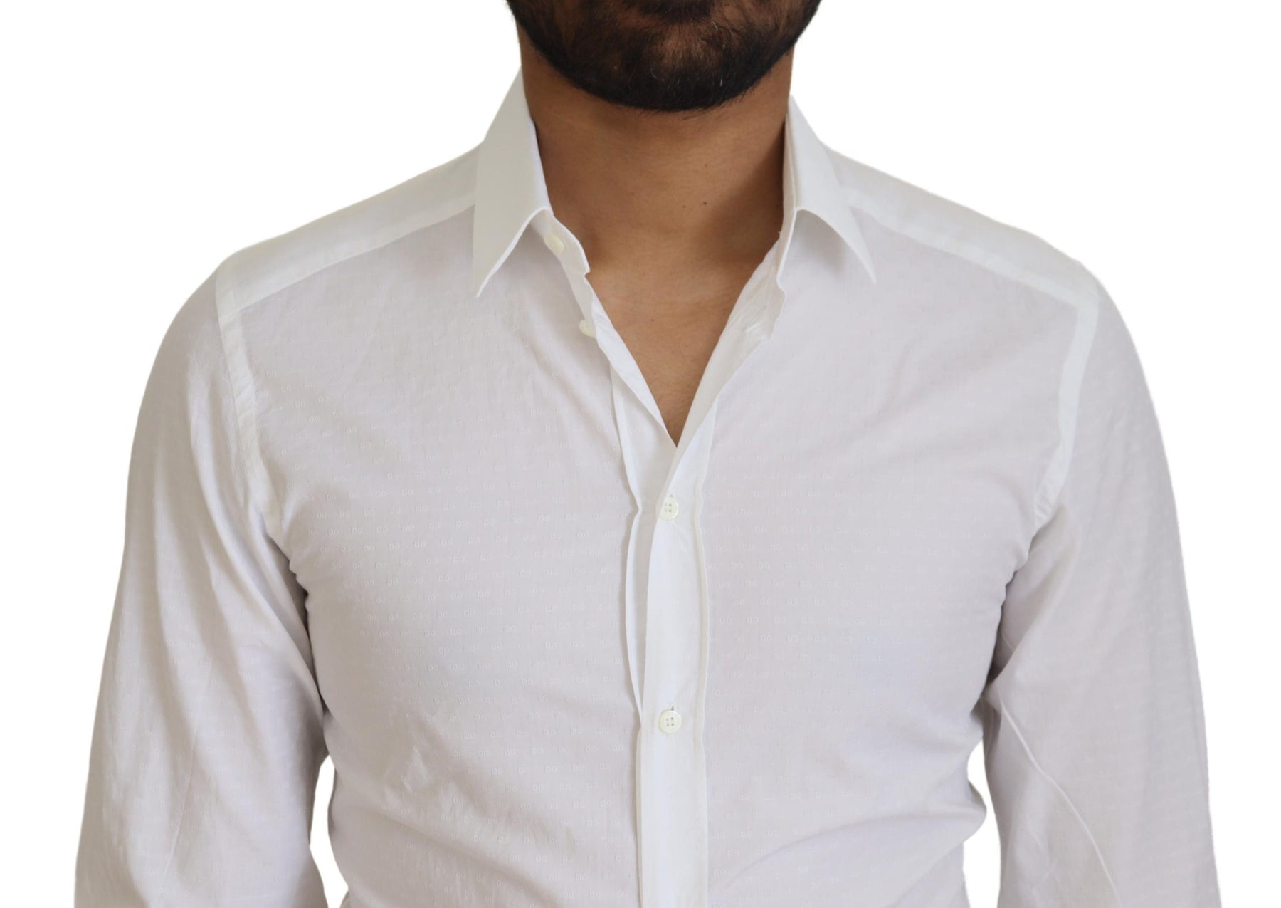 Dolce & Gabbana White Cotton Slim Fit Formal Dress GOLD Shirt | Regal Royce