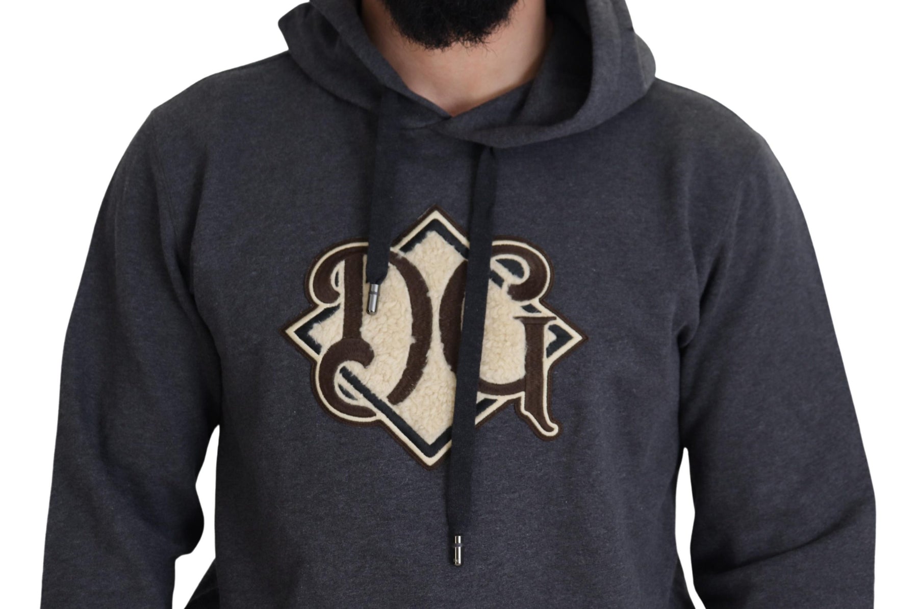 Dolce & Gabbana Gray Logo Cotton Hooded Sweatshirt Sweater | Regal Royce