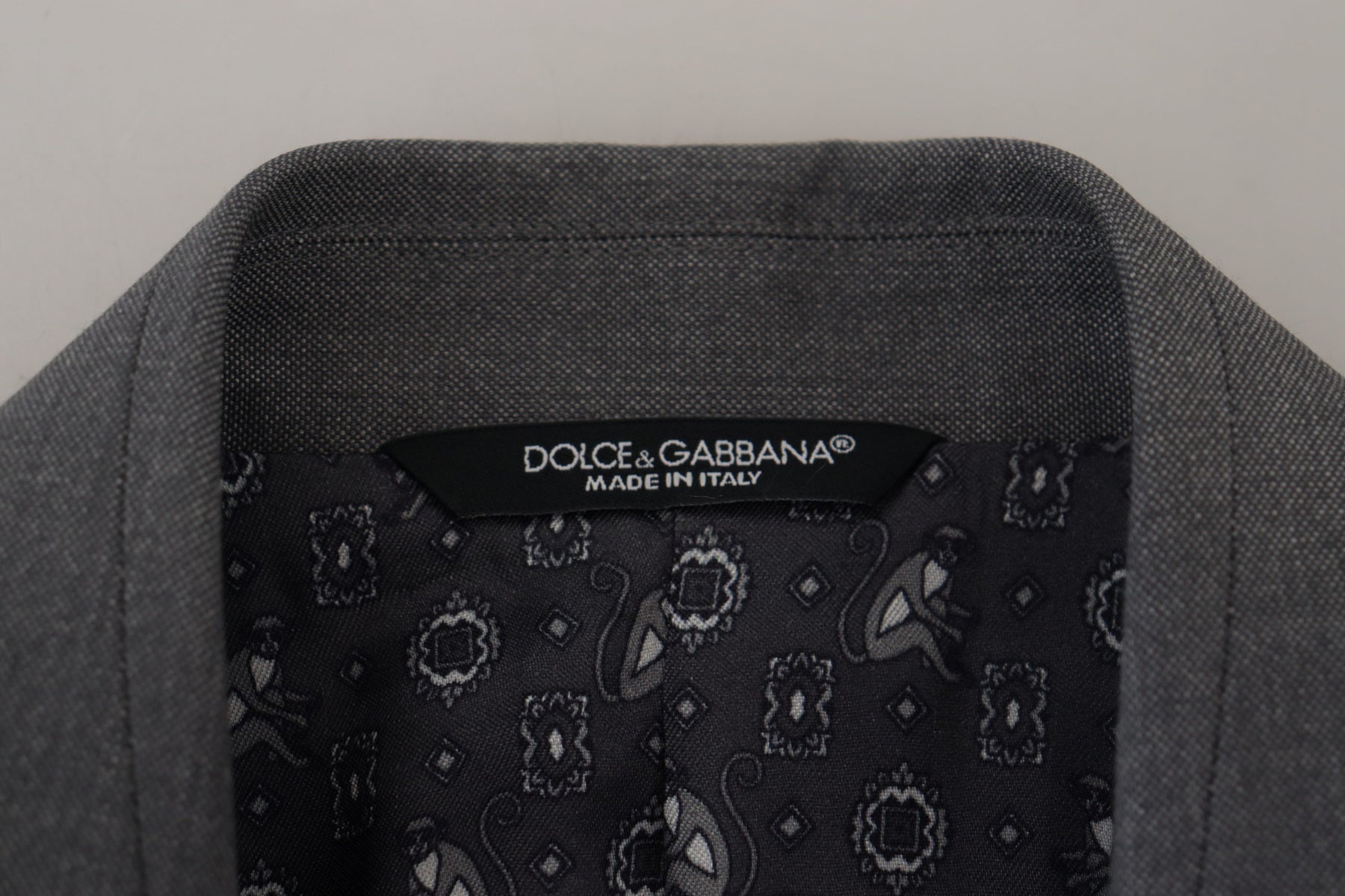 Dolce & Gabbana Gray Wool Silk Slim Fit Jacket Blazer | Regal Royce
