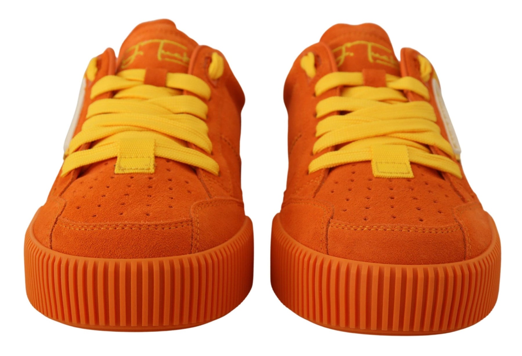 Dolce & Gabbana Orange Leather P.j. Tucker Sneakers Shoes | Regal Royce
