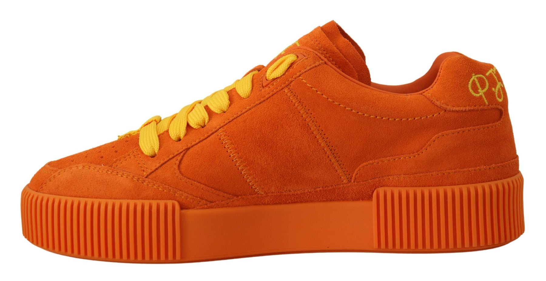 Dolce & Gabbana Orange Leather P.j. Tucker Sneakers Shoes | Regal Royce