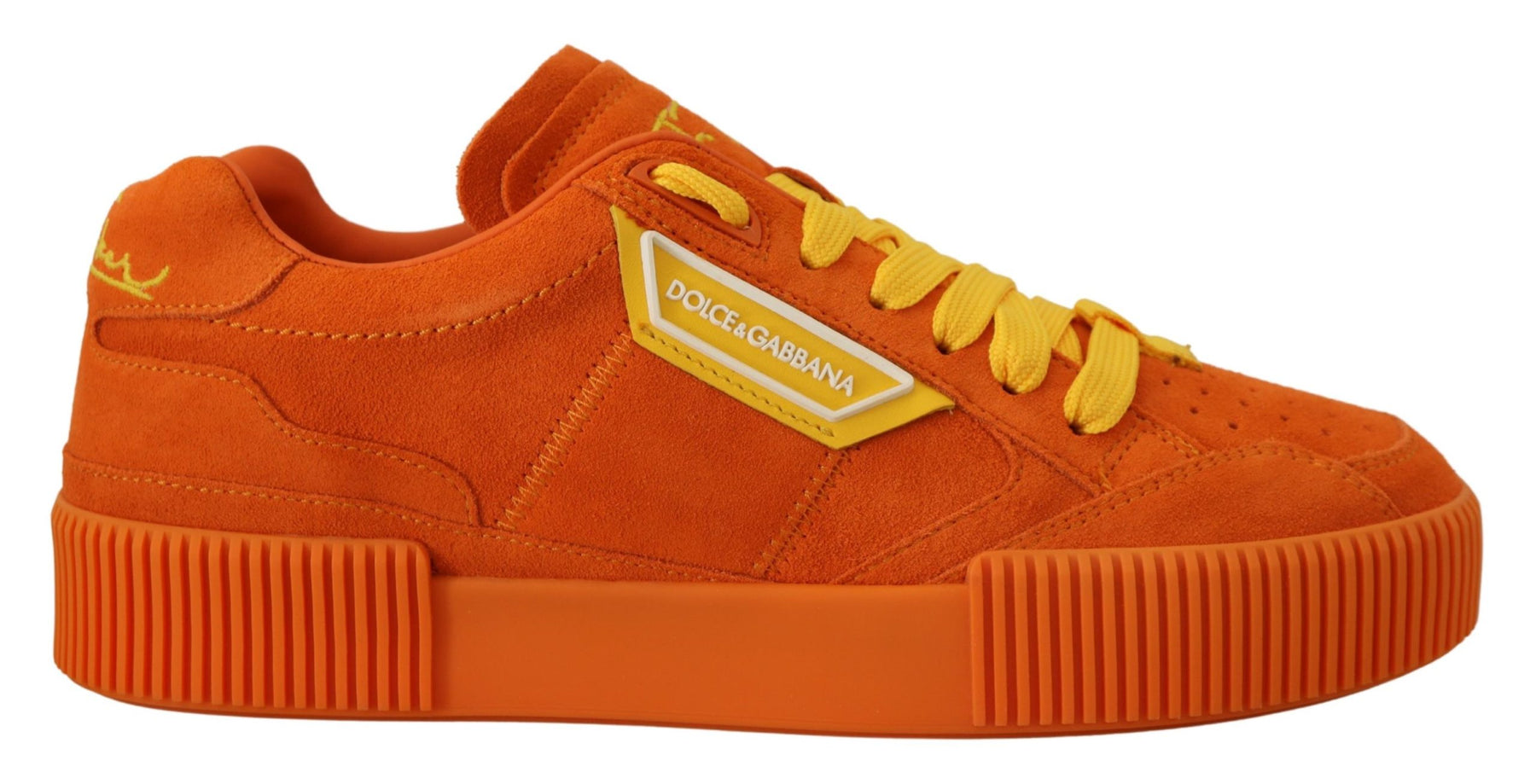 Dolce & Gabbana Orange Leather P.j. Tucker Sneakers Shoes | Regal Royce