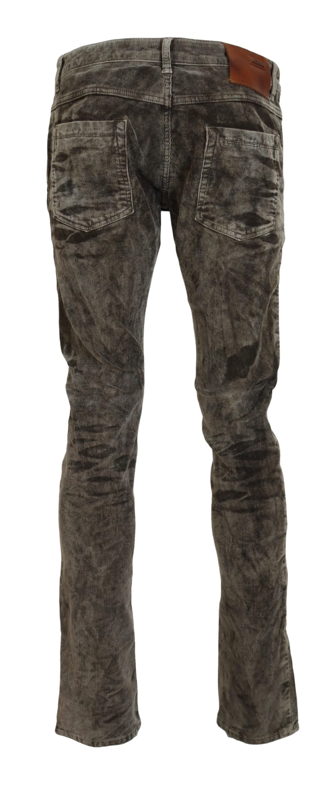 Acht Gray Washed Cotton Corduroy Slim Fit Men Jeans | Regal Royce