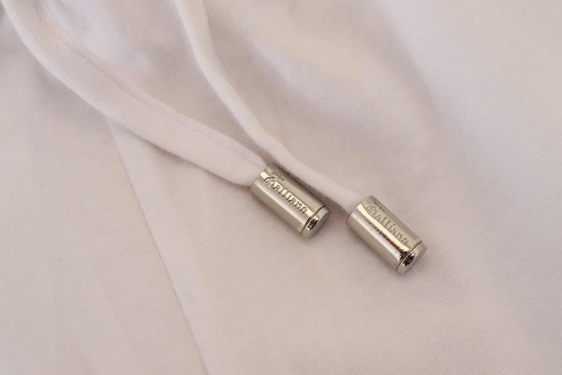 John Galliano White Cotton Logo Loose Men Pants | Regal Royce