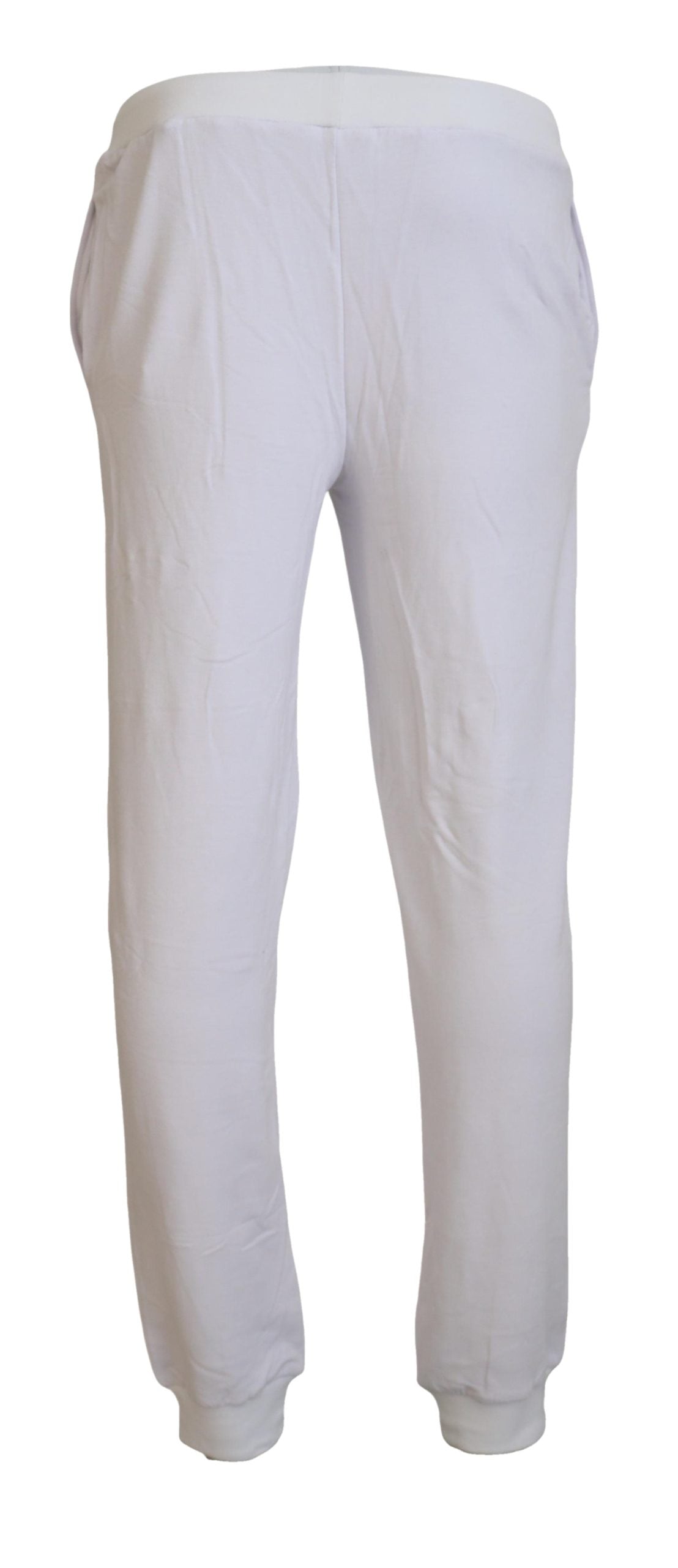John Galliano White Cotton Logo Mens Jogger Pants | Regal Royce