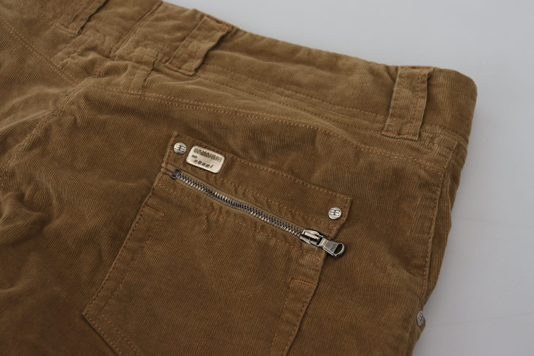 Ermanno Scervino Brown Cotton Corduroy Cargo Pants | Regal Royce
