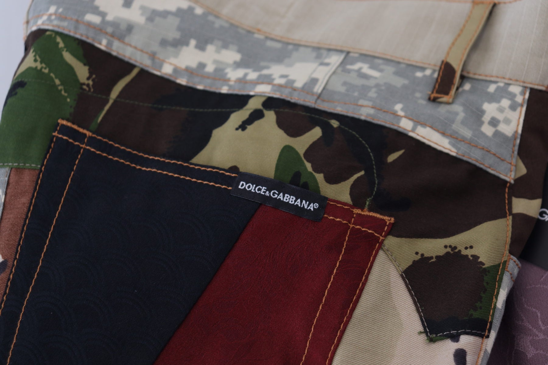 Dolce & Gabbana Multicolor Silk Patchwork Men Denim Jeans | Regal Royce