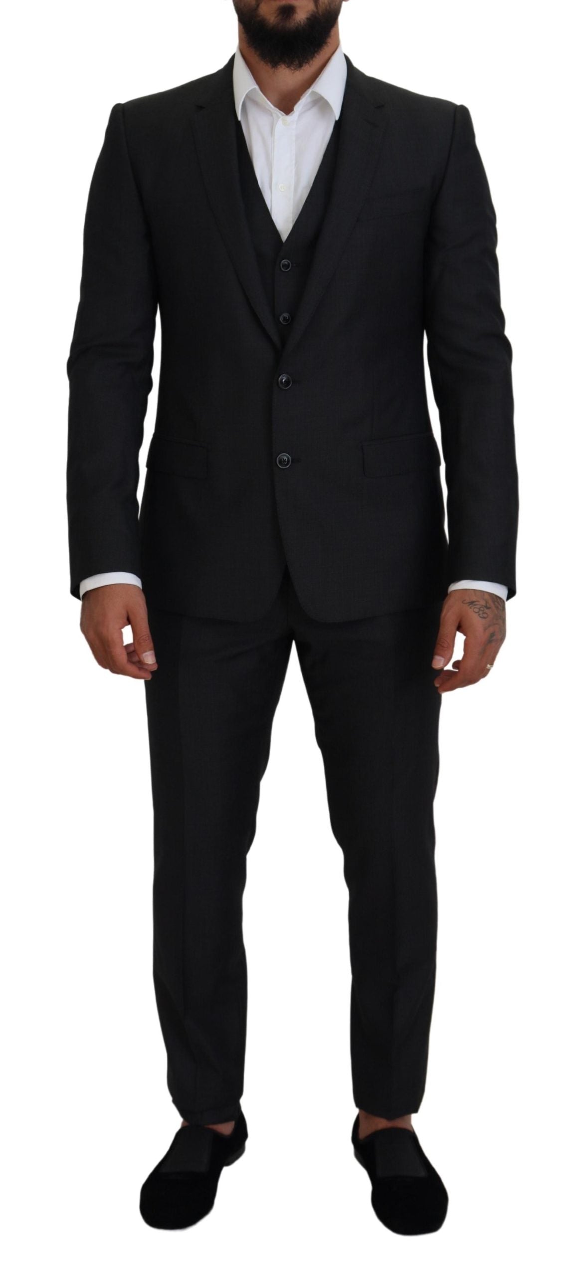 Dolce & Gabbana Gray MARTINI 3 Piece Slim Fit Suit | Regal Royce