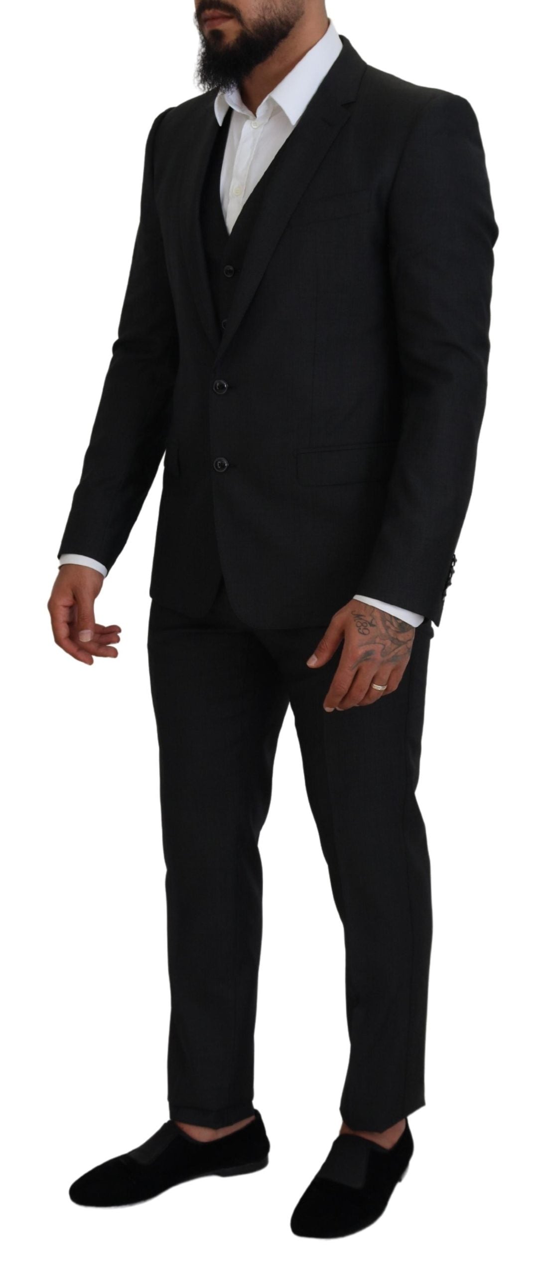 Dolce & Gabbana Gray MARTINI 3 Piece Slim Fit Suit | Regal Royce