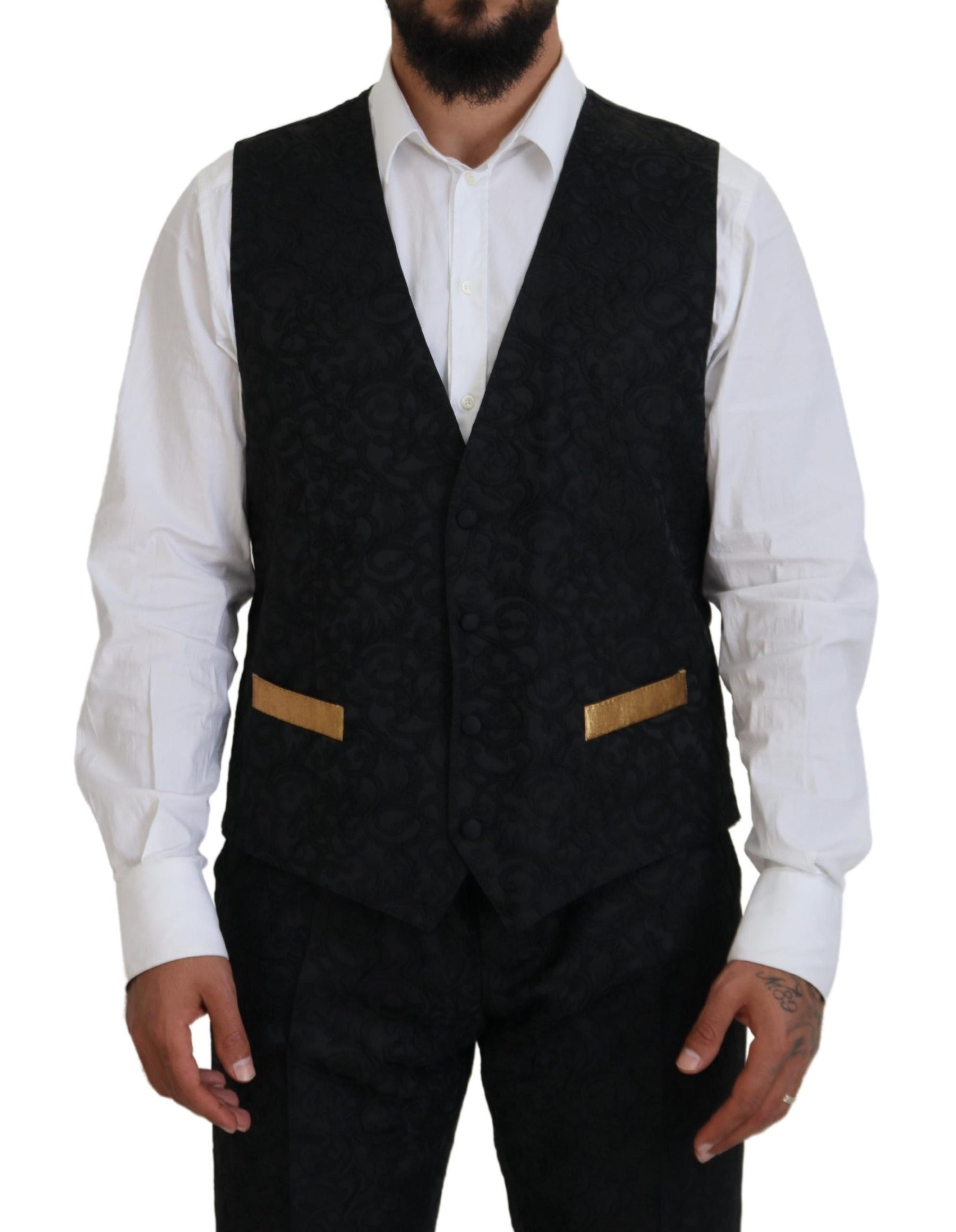 Dolce & Gabbana Black Gold Fantasy Tuxedo Slim Fit Suit | Regal Royce