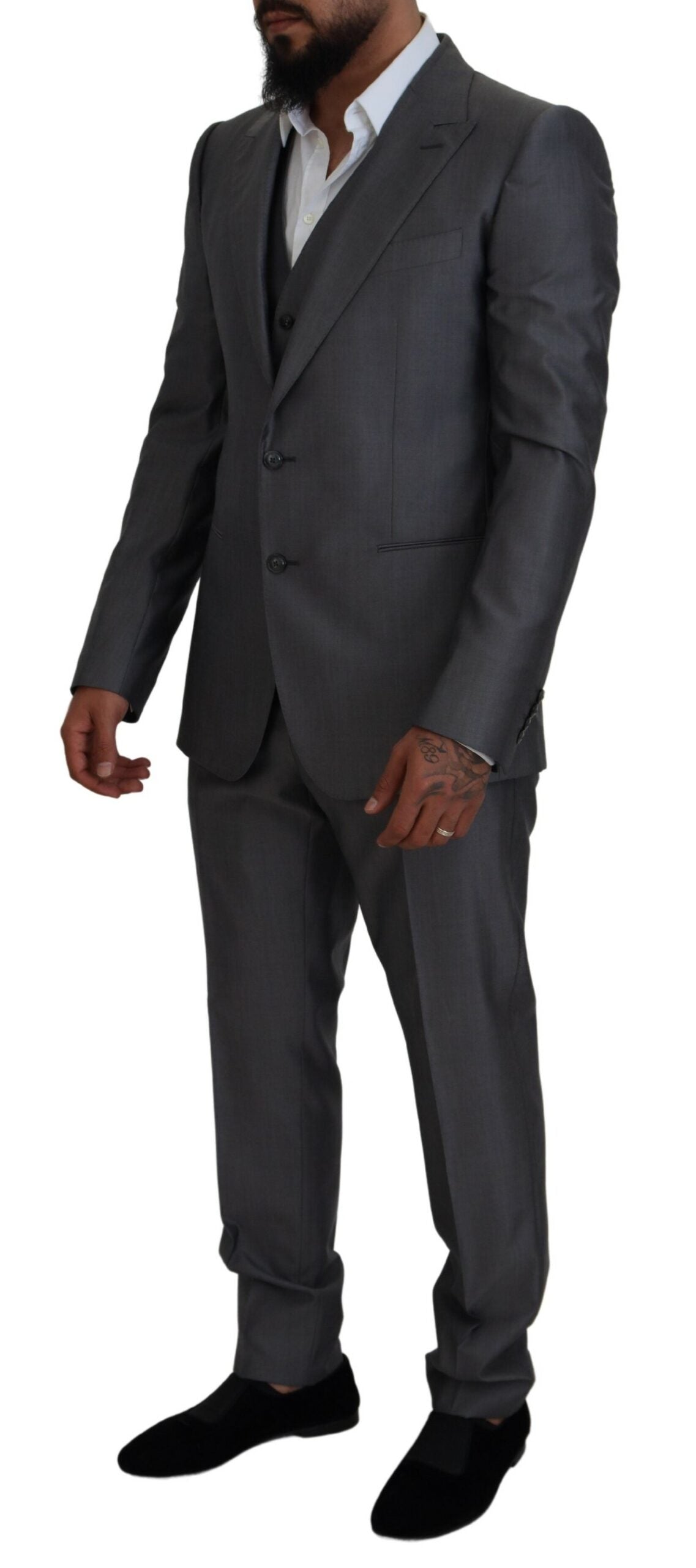 Dolce & Gabbana Gray SICILIA 3 Piece Slim Fit Suit | Regal Royce