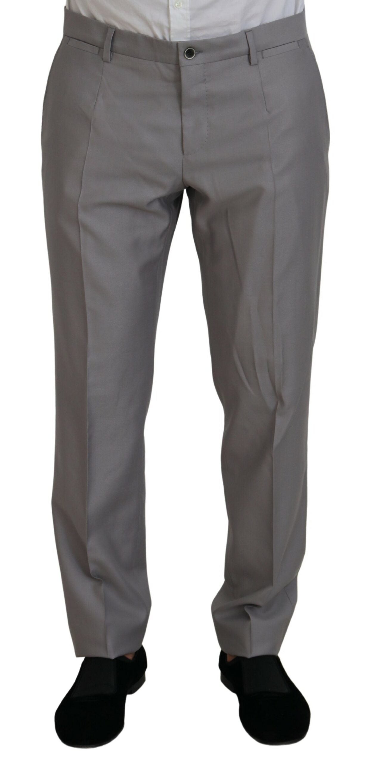 Dolce & Gabbana Silver Wool Silk 3 Piece Slim Fit Suit | Regal Royce
