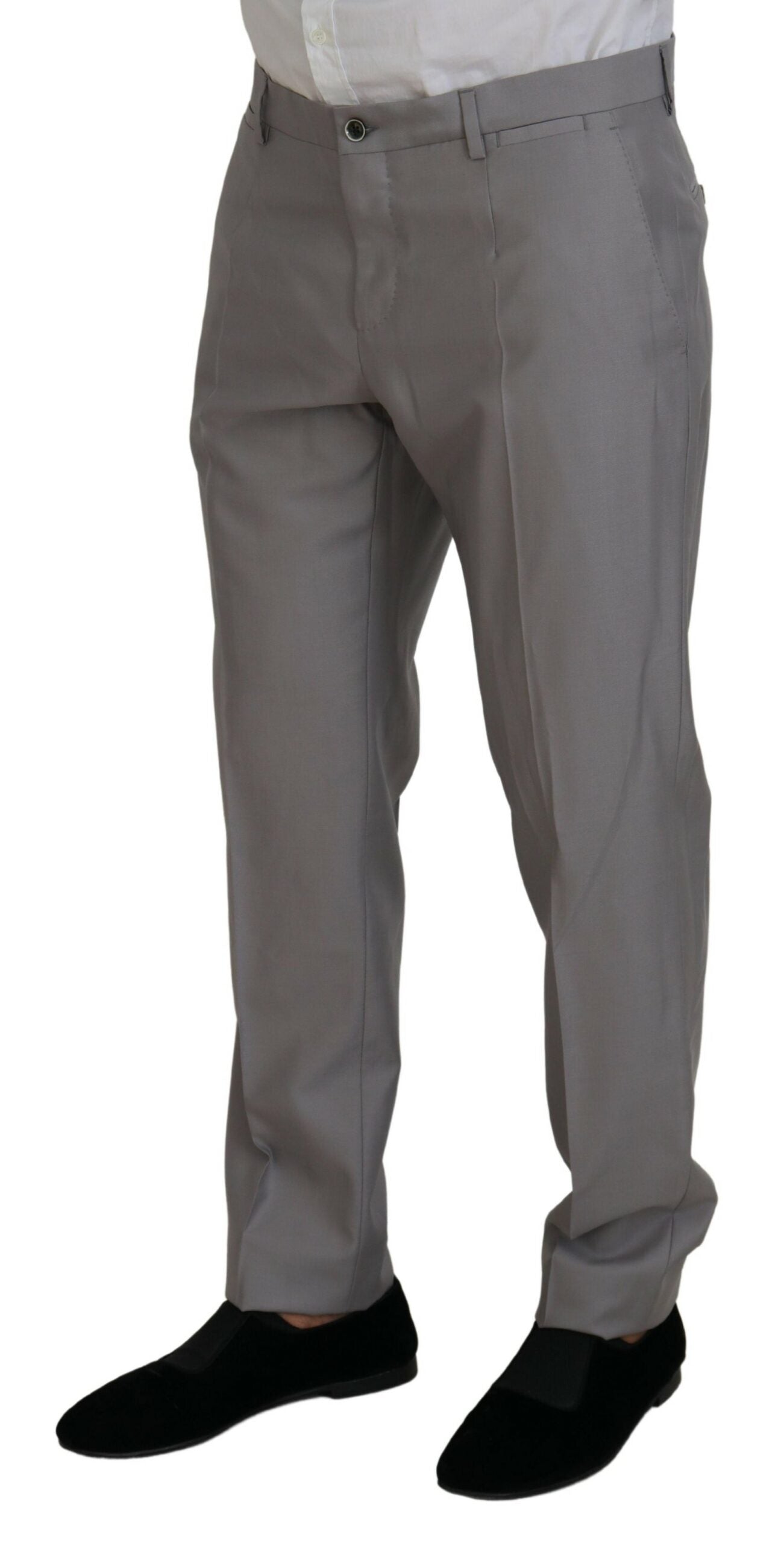 Dolce & Gabbana Silver Wool Silk 3 Piece Slim Fit Suit | Regal Royce