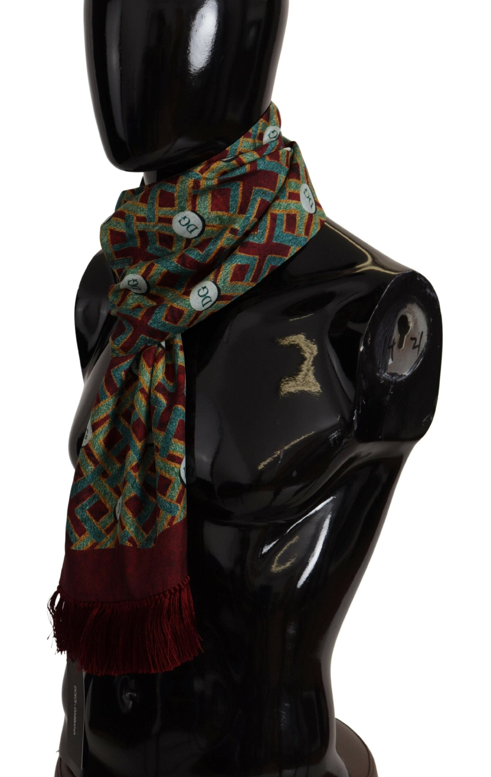 Dolce & Gabbana Multicolor DG Logo Shawl Warm Neck Wrap Fringe Scarf | Regal Royce