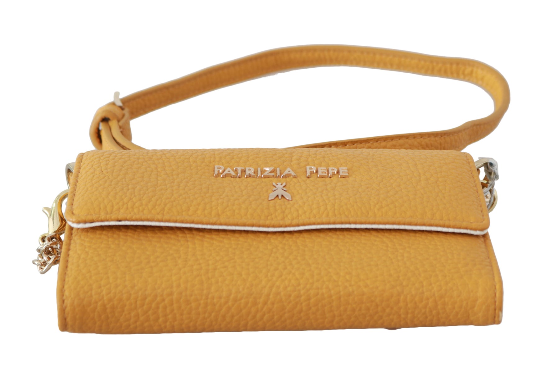 Patrizia Pepe Yellow Logo Leather Shoulder Strap Sling Bag | Regal Royce