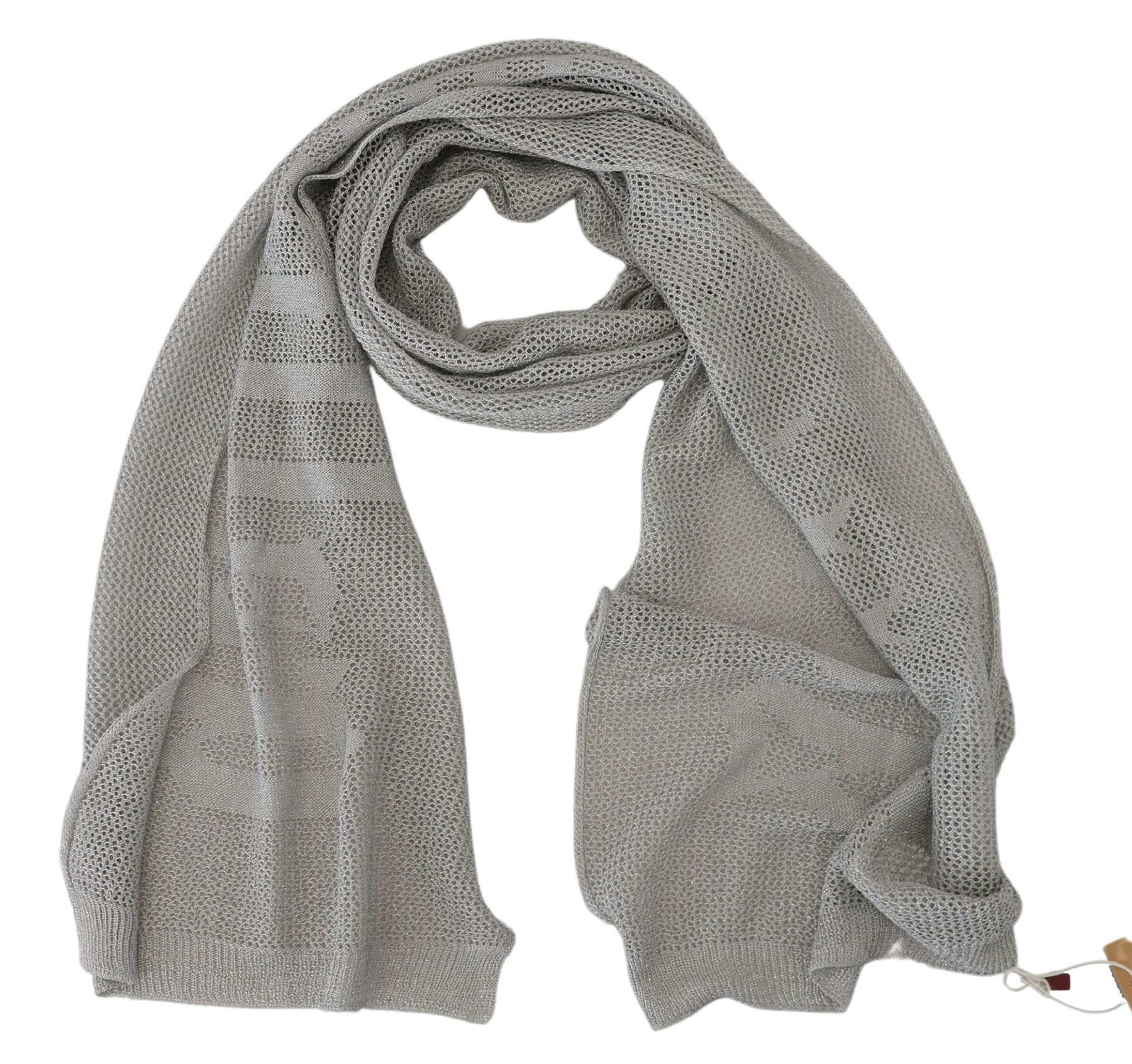 John Galliano Gray Logo Knitted Neck Wrap Shawl Foulard Scarf | Regal Royce