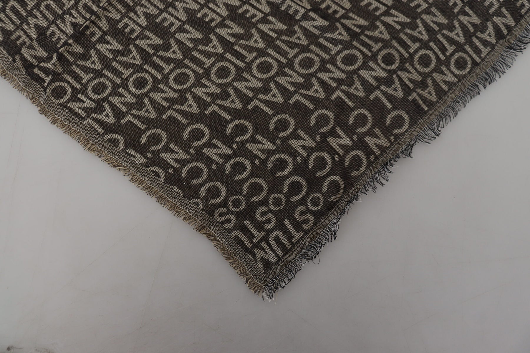 Costume National Gray Logo Knit Neck Wrap Shawl Scarf | Regal Royce