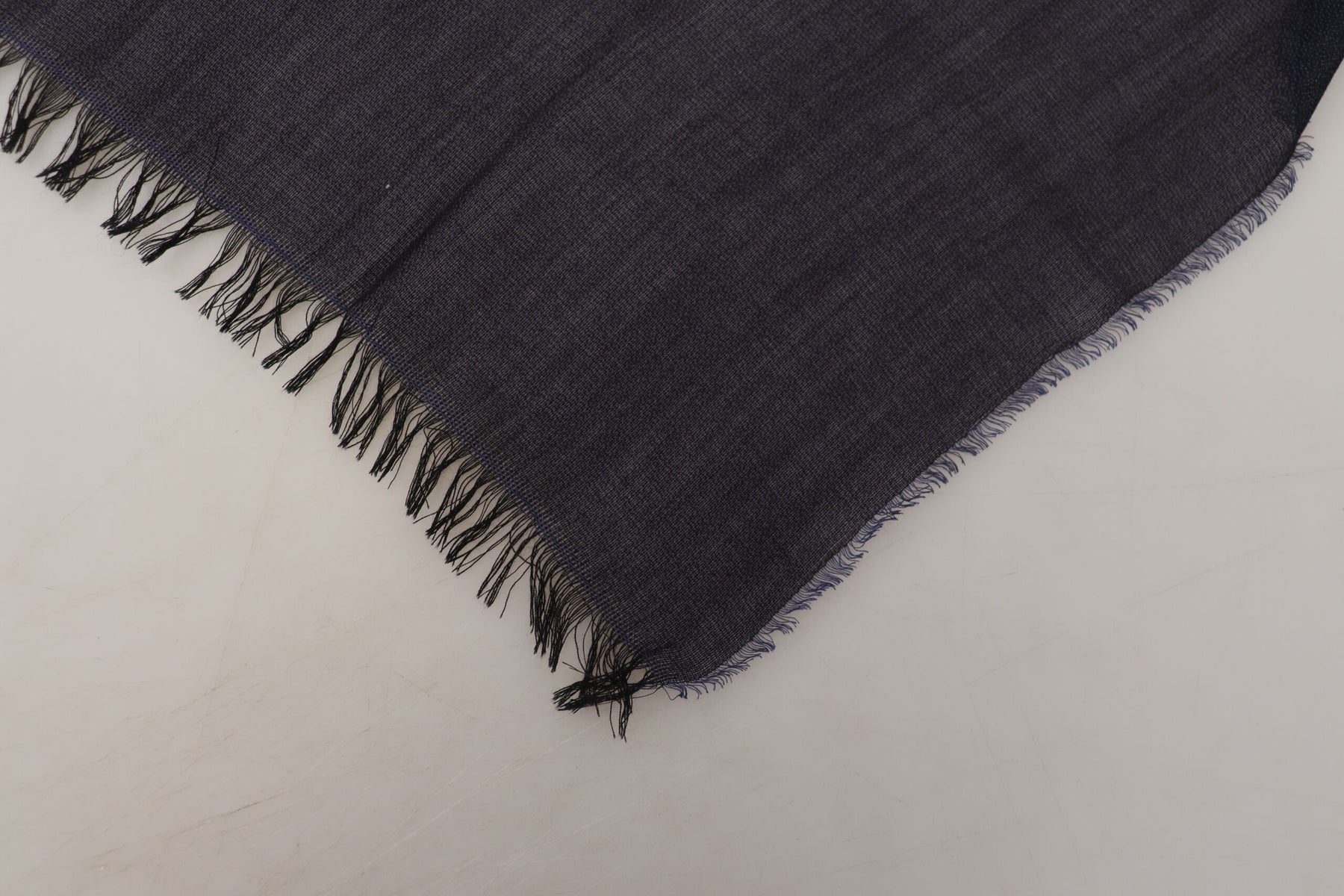 GF Ferre Dark Blue Wool Neck Wrap Shawl Fringes Scarf | Regal Royce
