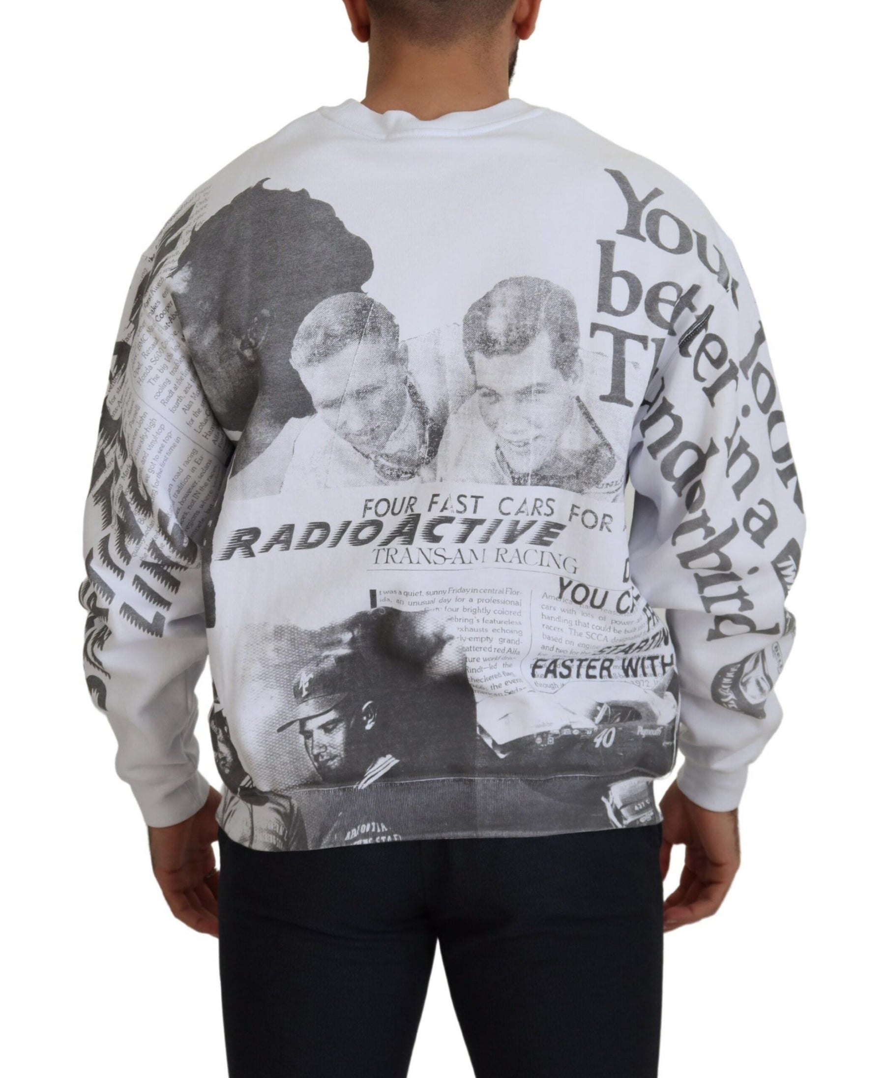 MSGM White Cotton Crewneck Pullover Sweatshirt Sweater | Regal Royce