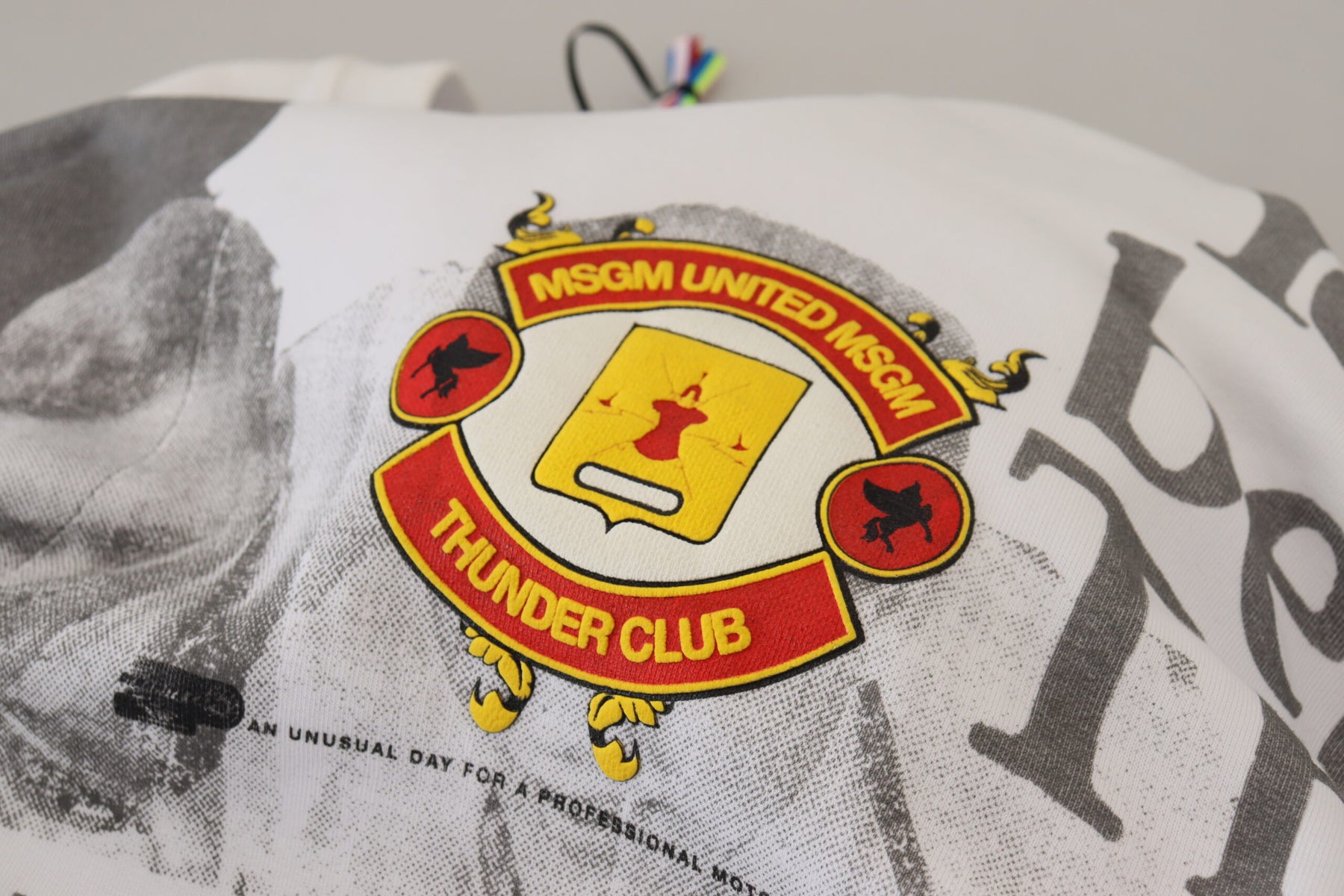 MSGM White Cotton Crewneck Pullover Sweatshirt Sweater | Regal Royce