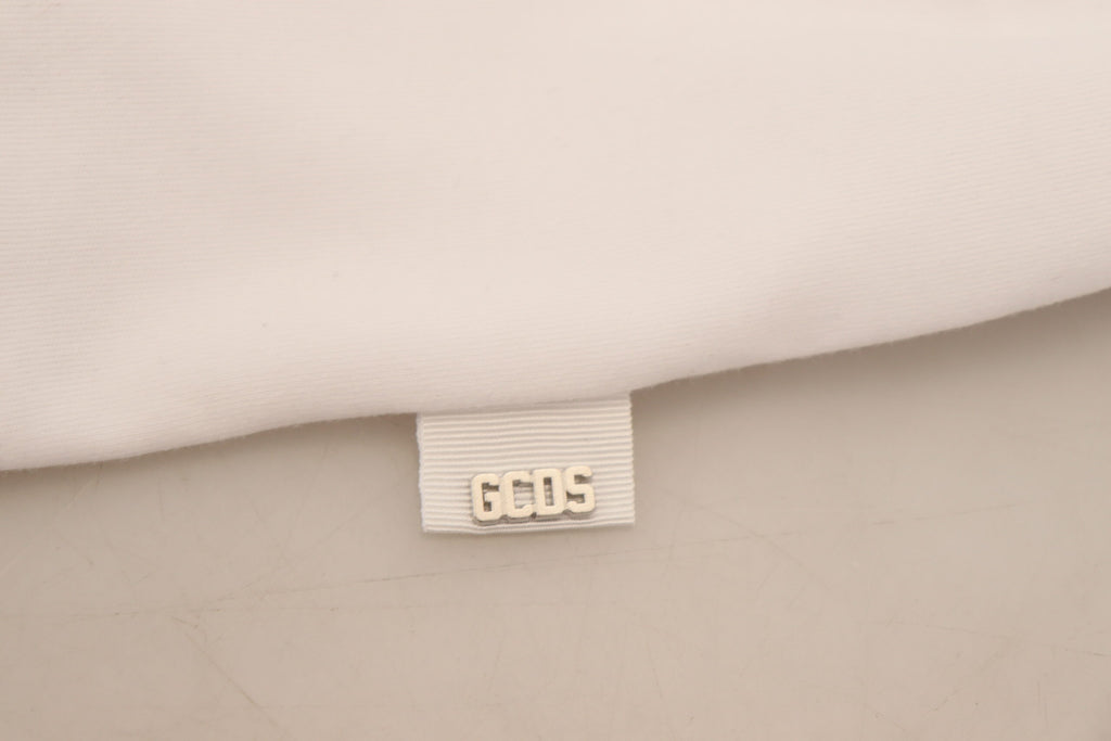 GCDS White Logo Print Cotton Short Sleeves T-shirt