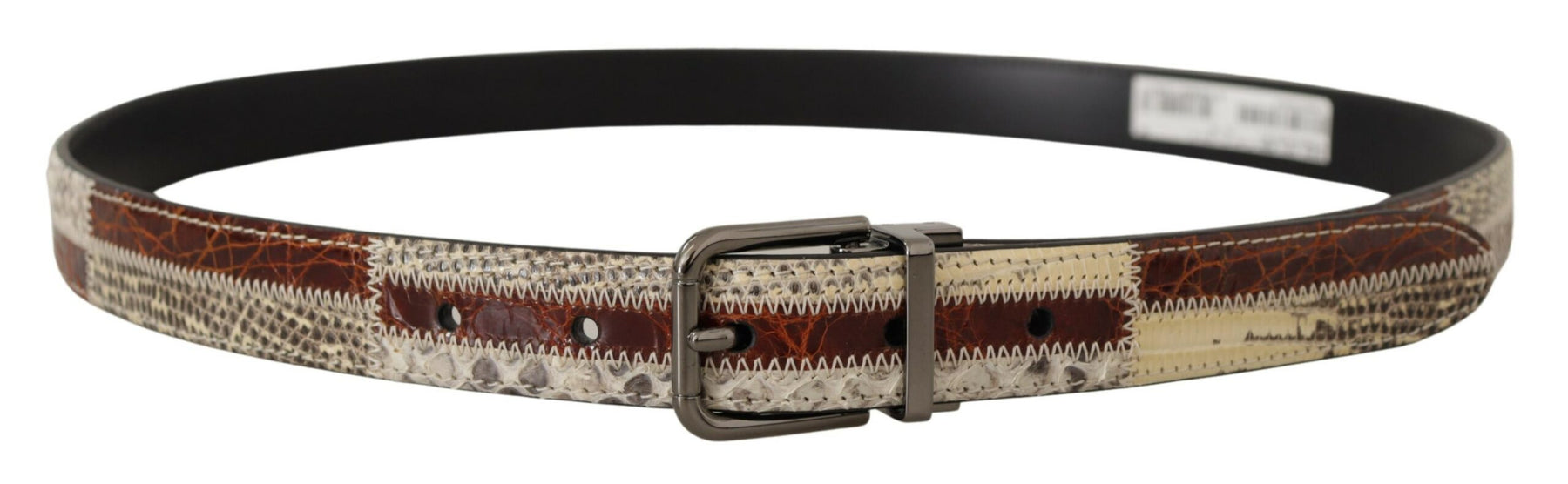 Dolce & Gabbana Multicolor Exotic Leather Patchwork Metal Belt | Regal Royce