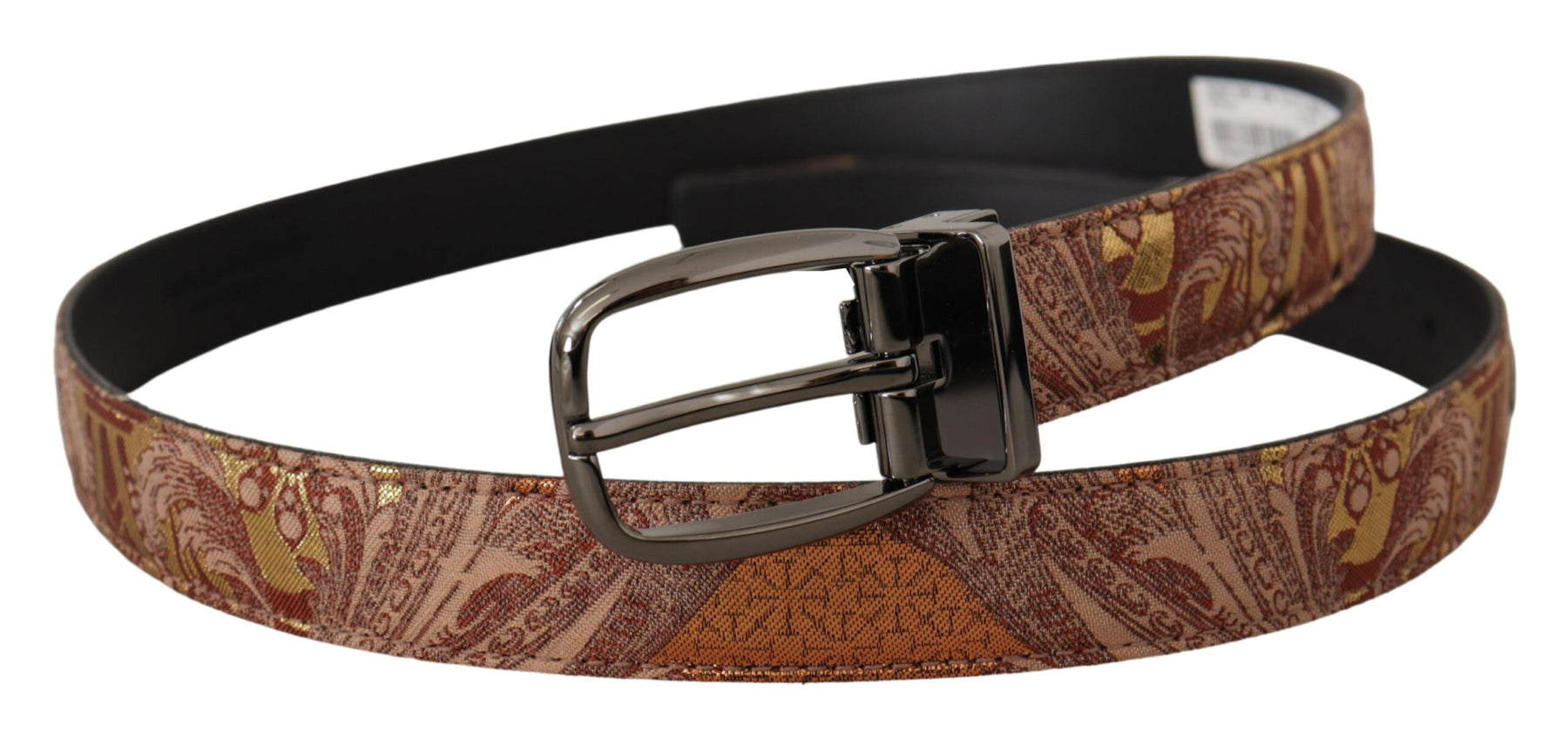 Dolce & Gabbana Multicolor Embossed Leather Black Metal Buckle Belt | Regal Royce