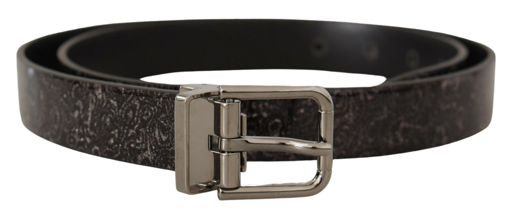 Dolce & Gabbana Black Goccia Glitter Patent Leather Buckle Vernice Belt | Regal Royce