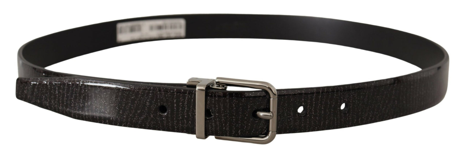 Dolce & Gabbana Black Leather Vernice Metal Buckle Belt | Regal Royce