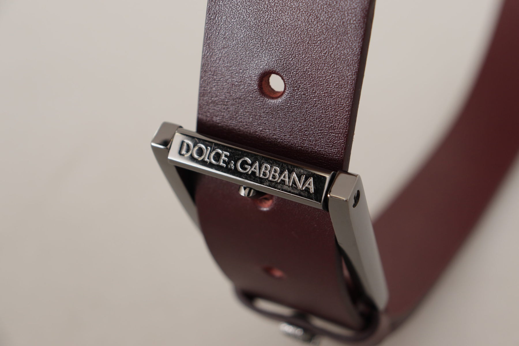 Dolce & Gabbana Brown Leather Silver Metal Crown Buckle Belt | Regal Royce