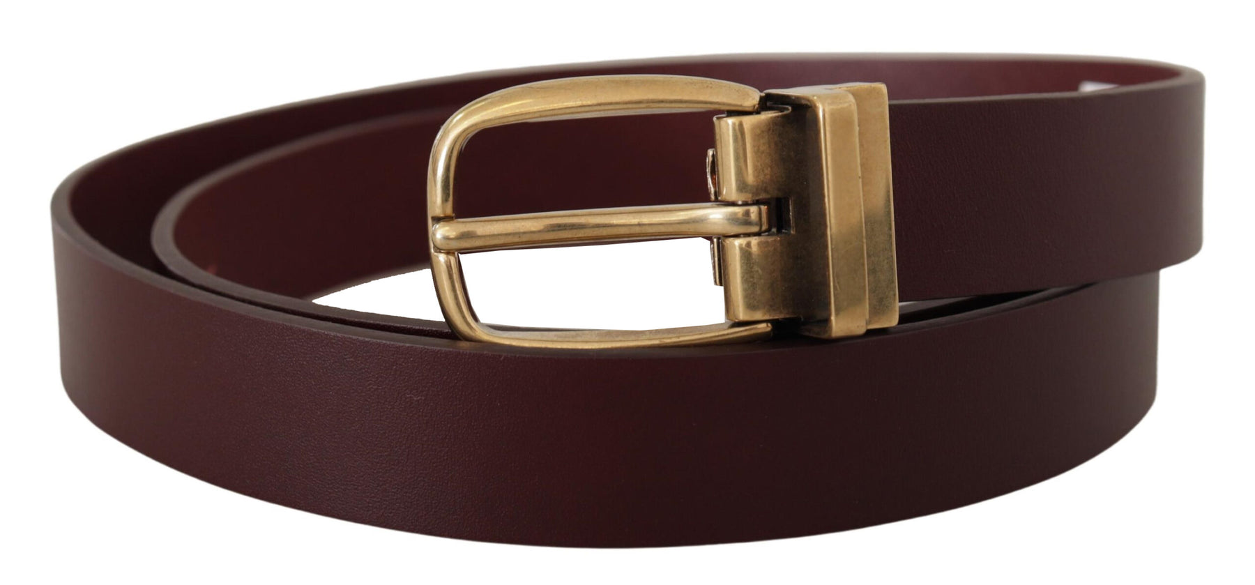 Dolce & Gabbana Brown Leather Classic Gold Metal Buckle Belt | Regal Royce