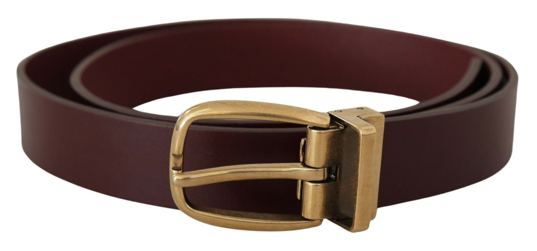 Dolce & Gabbana Brown Leather Classic Gold Metal Buckle Belt | Regal Royce