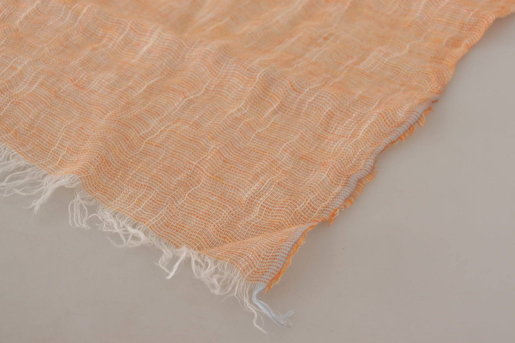 Malo Peach Linen Knitted Shawl Wrap Fringes Scarf | Regal Royce