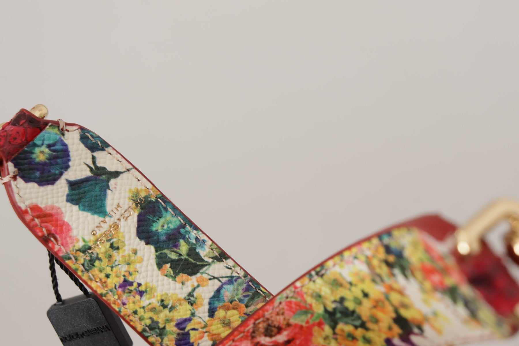 Dolce & Gabbana Red Exotic Leather Crystals Reversible Shoulder Strap | Regal Royce