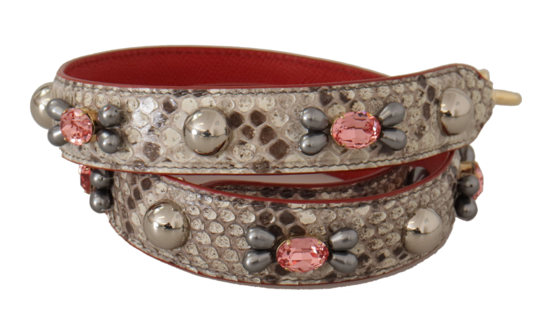 Dolce & Gabbana Beige Exotic Leather Studded Shoulder Strap | Regal Royce