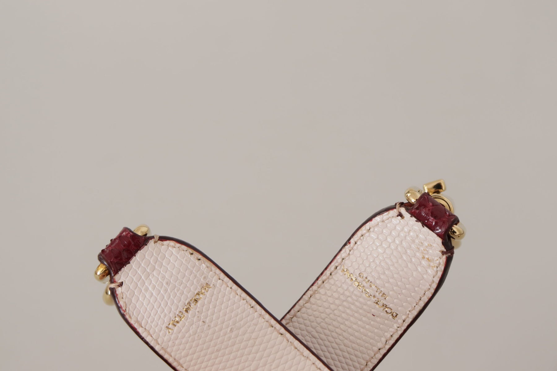 Dolce & Gabbana Bordeaux Leather Crystals Bag Shoulder Strap | Regal Royce