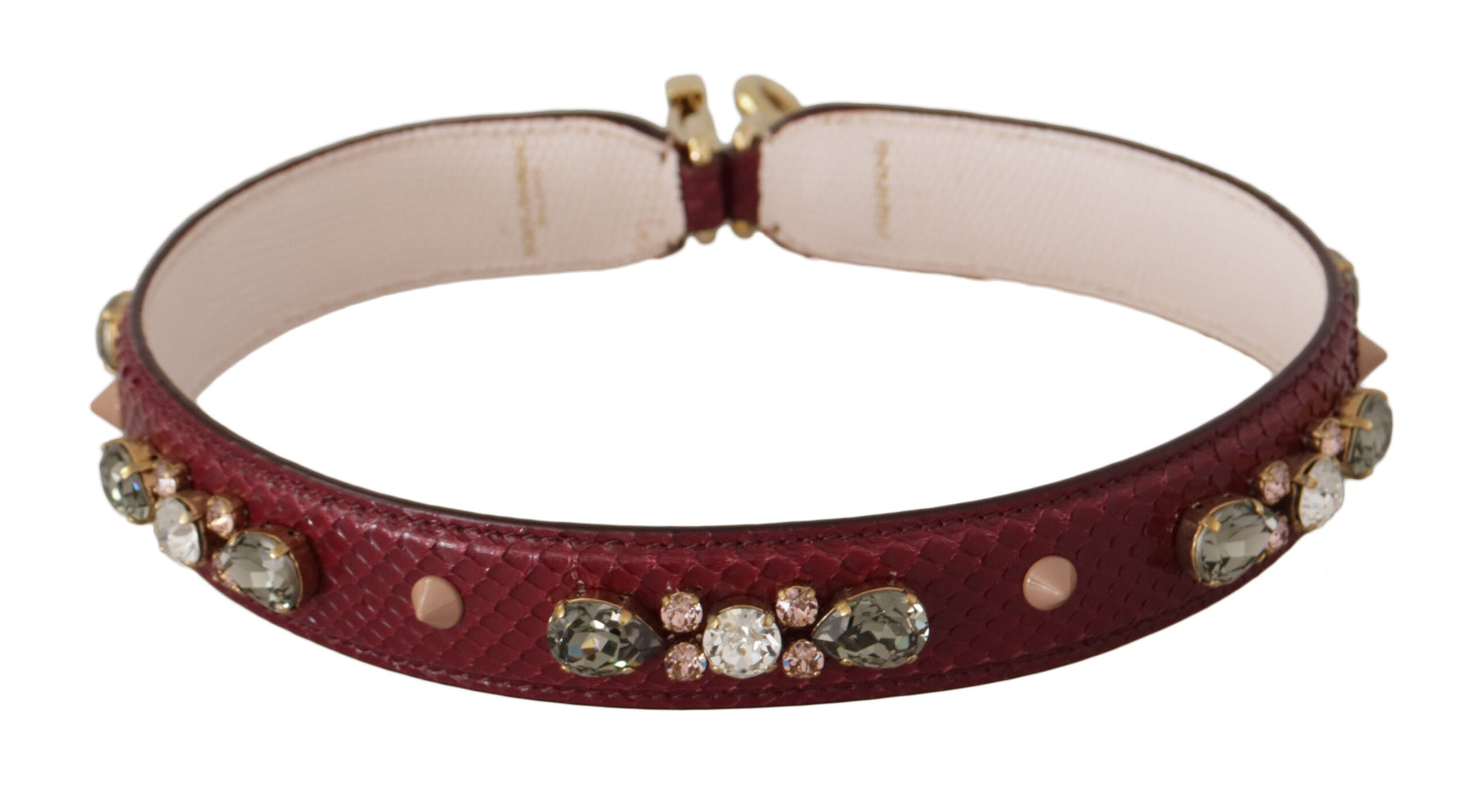 Dolce & Gabbana Bordeaux Leather Crystals Bag Shoulder Strap | Regal Royce