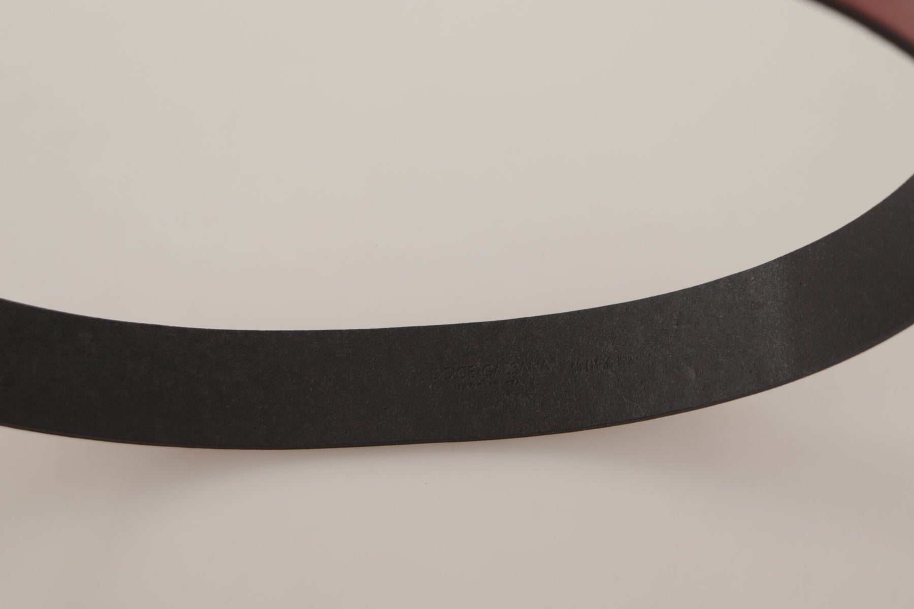 Dolce & Gabbana Red Leather Gold Logo Engraved Metal Buckle Belt | Regal Royce