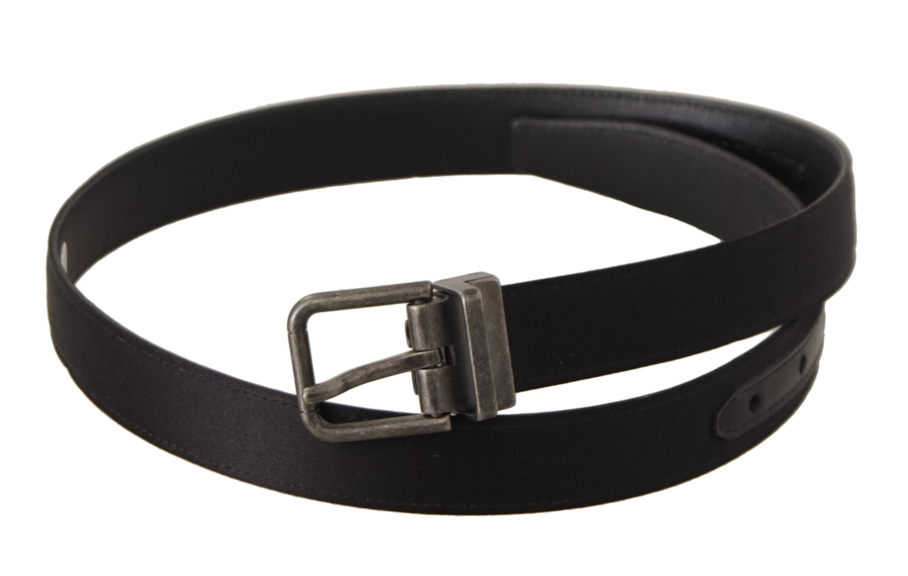 Dolce & Gabbana Black Calfskin Leather Vintage Metal Buckle Belt | Regal Royce