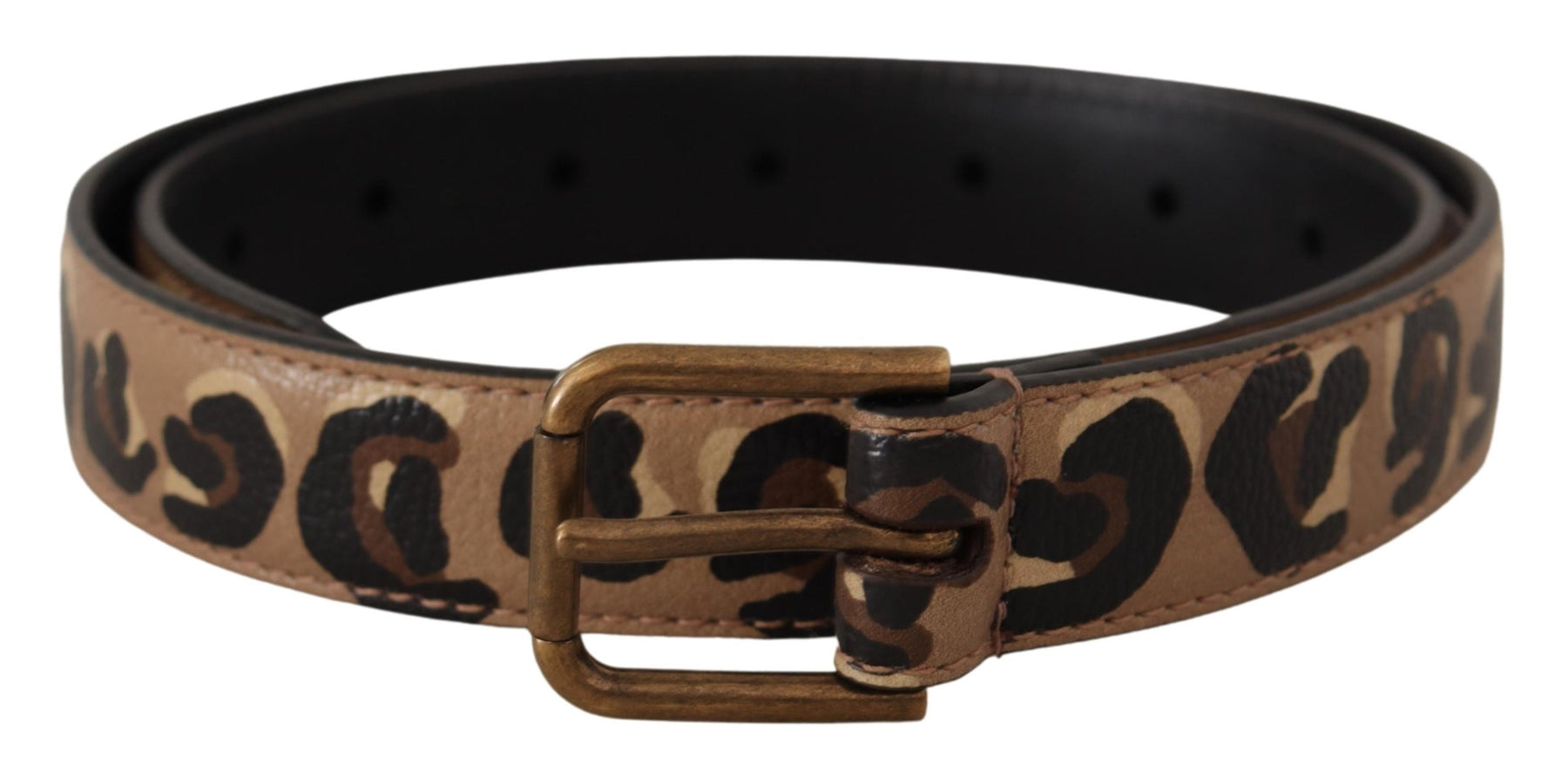 Dolce & Gabbana Brown Leopard Print Vintage Metal Waist Buckle Belt | Regal Royce