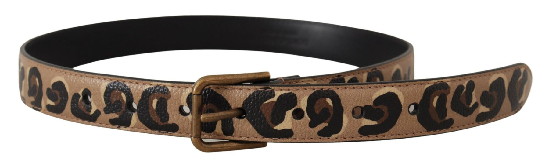 Dolce & Gabbana Brown Leopard Print Vintage Metal Waist Buckle Belt | Regal Royce