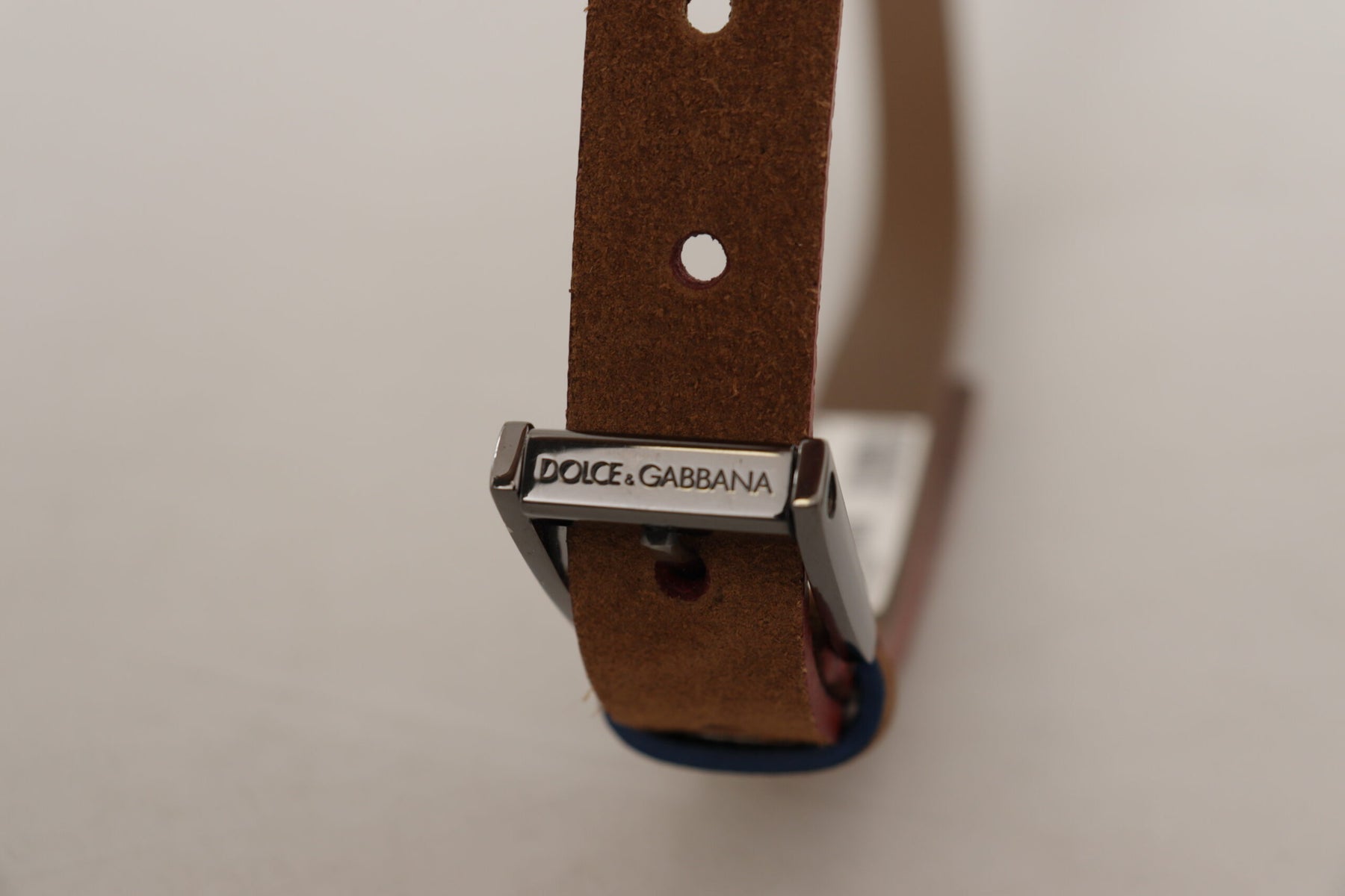 Dolce & Gabbana Brown Logo Engraved Metal Waist Buckle Belt | Regal Royce