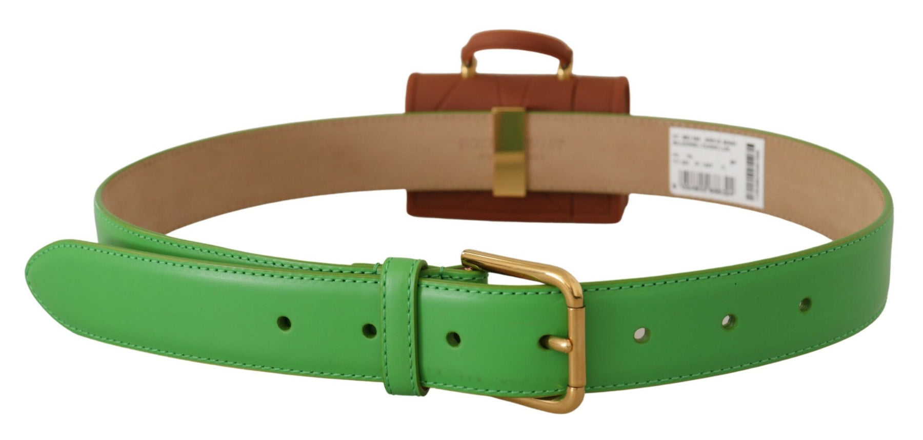 Dolce & Gabbana Green Leather Devotion Heart Micro Bag Headphones Belt | Regal Royce