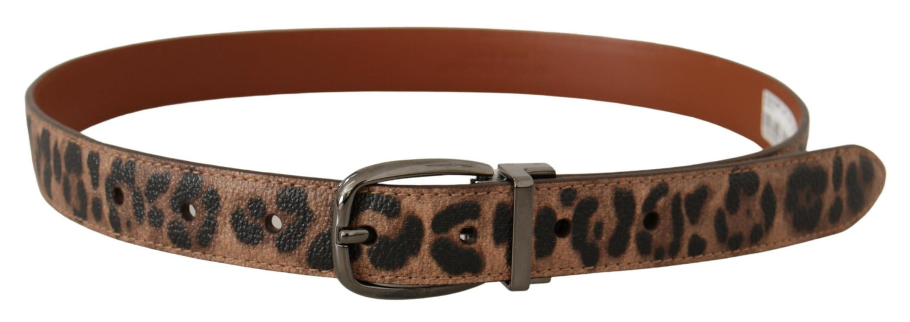 Dolce & Gabbana Brown Leopard Embossed Leather Buckle Belt | Regal Royce