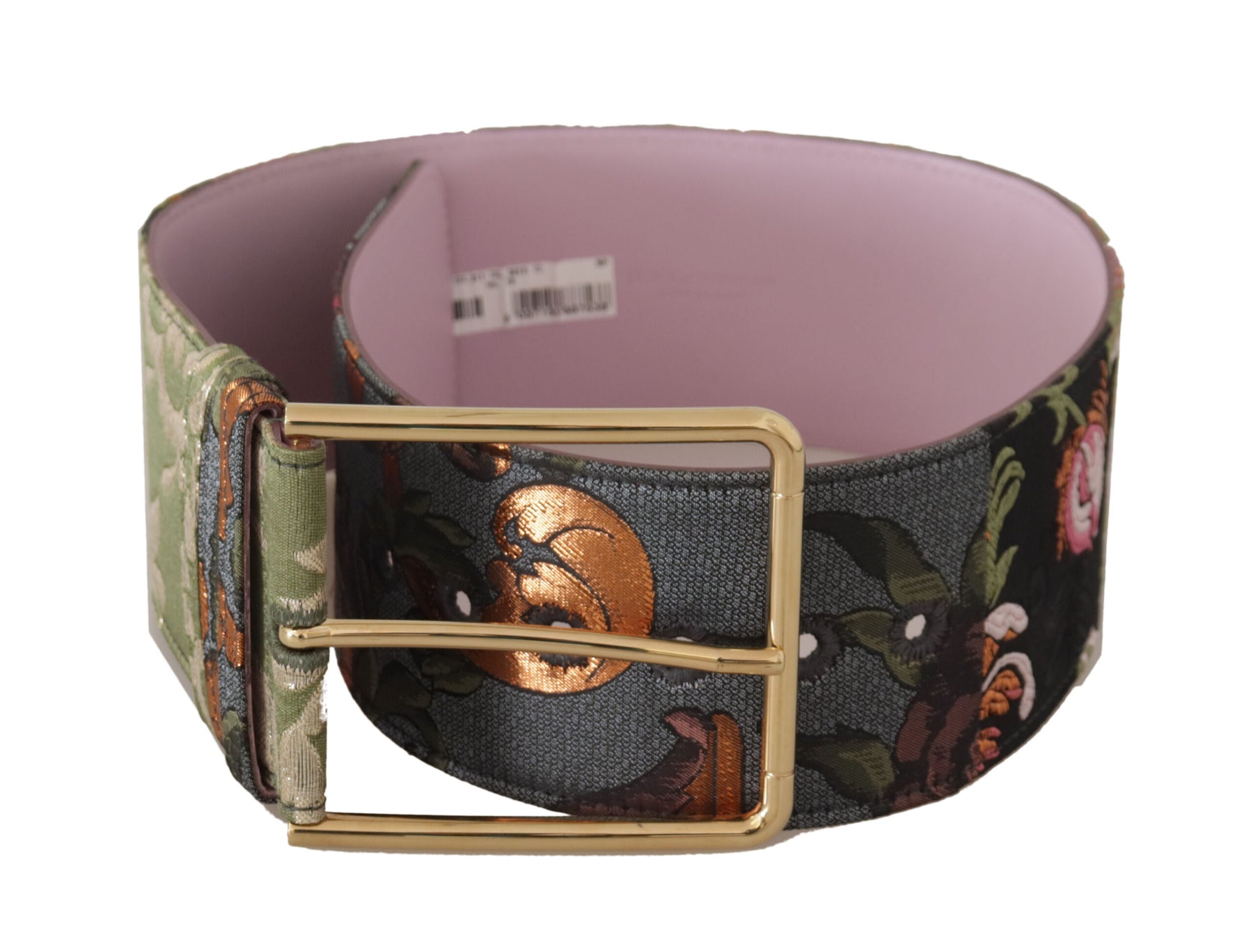 Dolce & Gabbana Multicolor Leather Embroidered Gold Metal Buckle Belt | Regal Royce