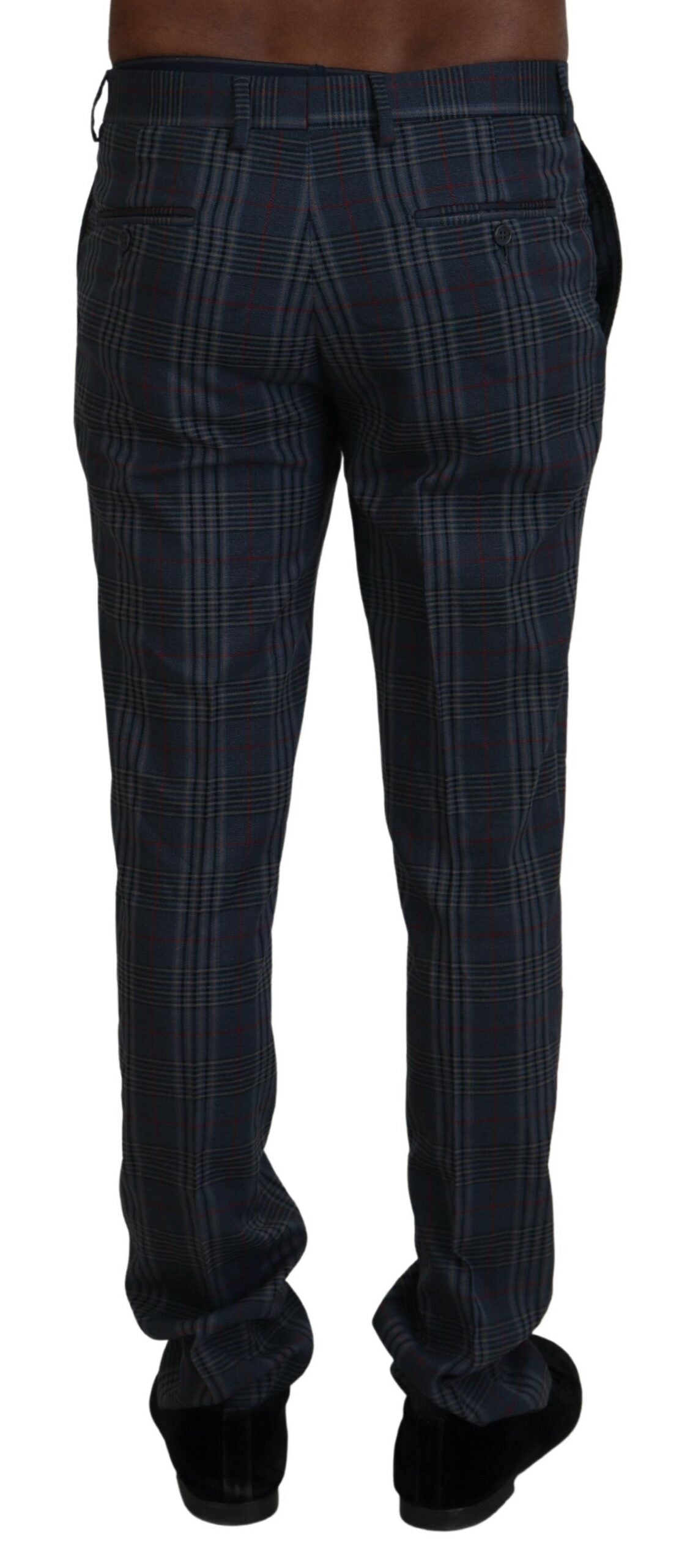 BENCIVENGA Gray Pure Wool Men Checkered Pants | Regal Royce
