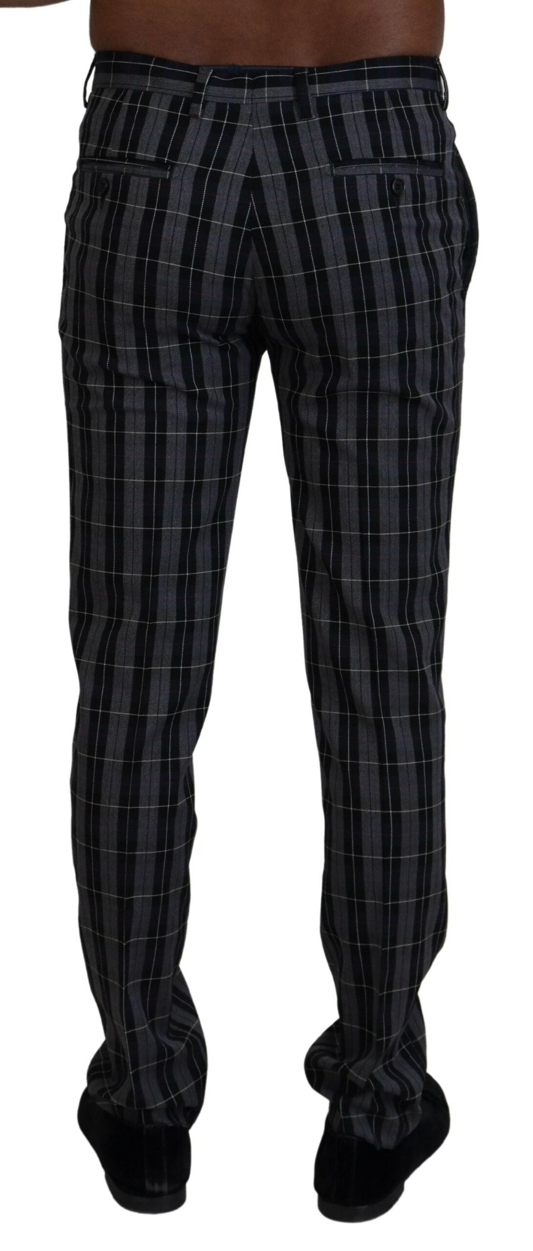 BENCIVENGA Gray Checkered Slim Fit Men Pants | Regal Royce