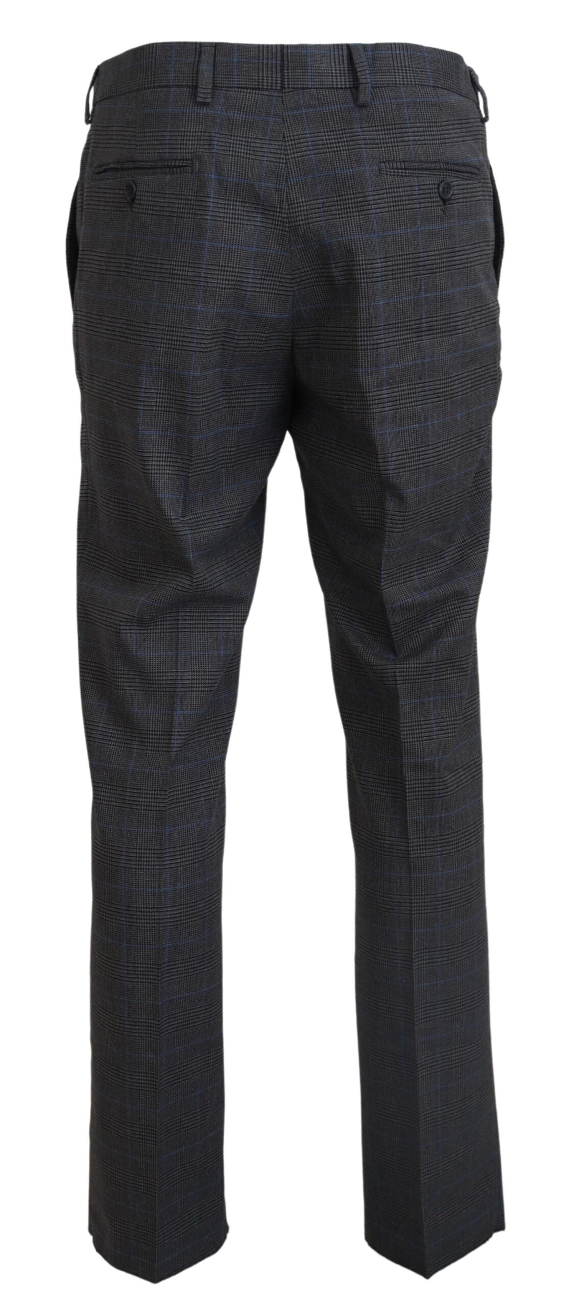 BENCIVENGA Gray Checkered Wool Dress Formal Pants | Regal Royce