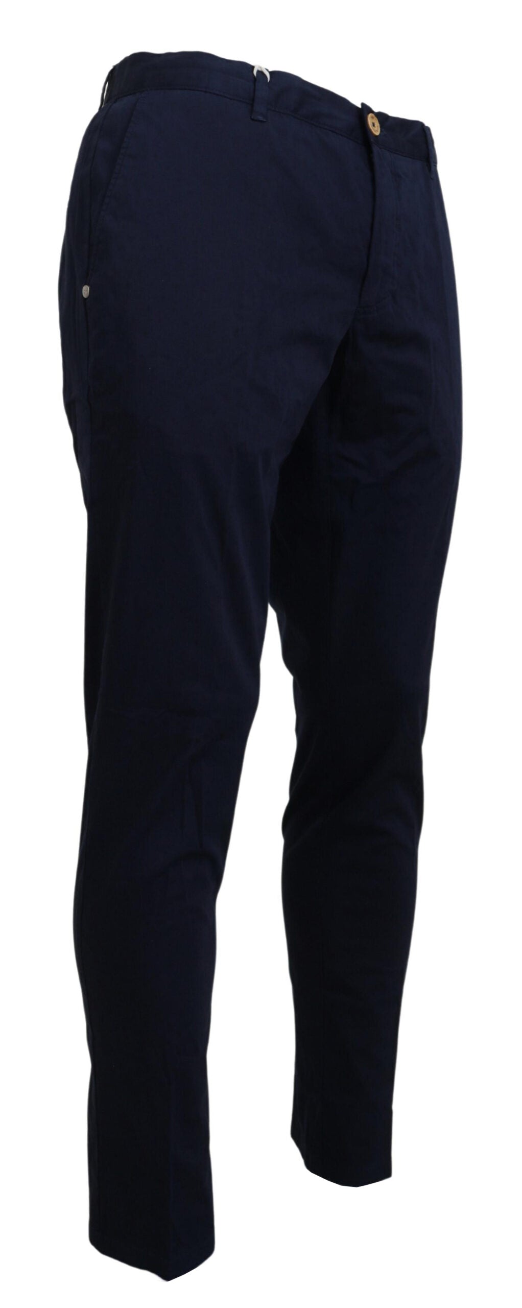 Domenico Tagliente Dark Blue Cotton Skinny Men Pants | Regal Royce