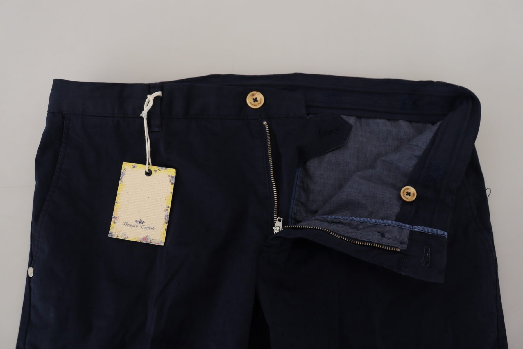 Domenico Tagliente Dark Blue Cotton Skinny Men Pants | Regal Royce